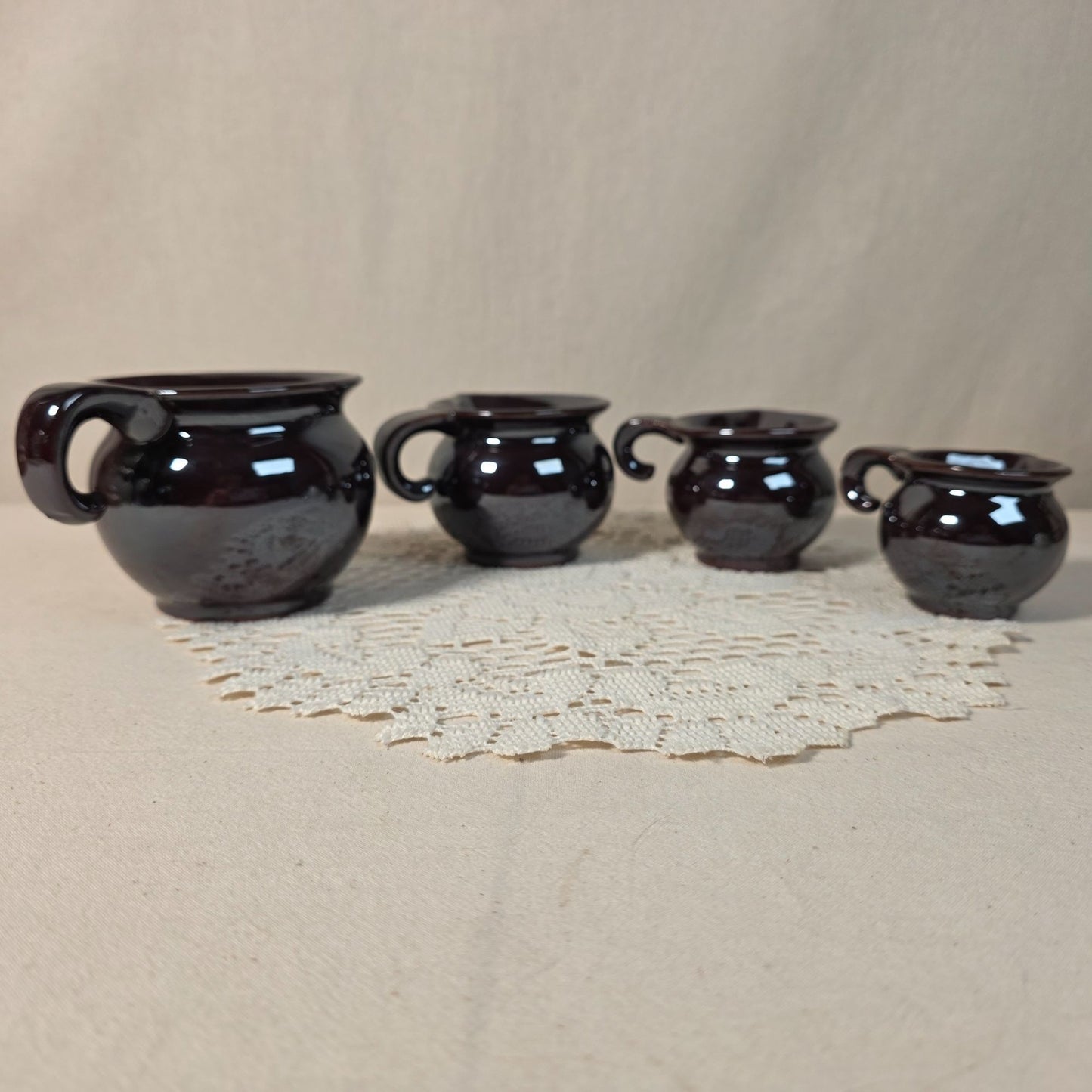 Vintage Ceramic Rooster Measuring Cups Set of 4 Made in Japan