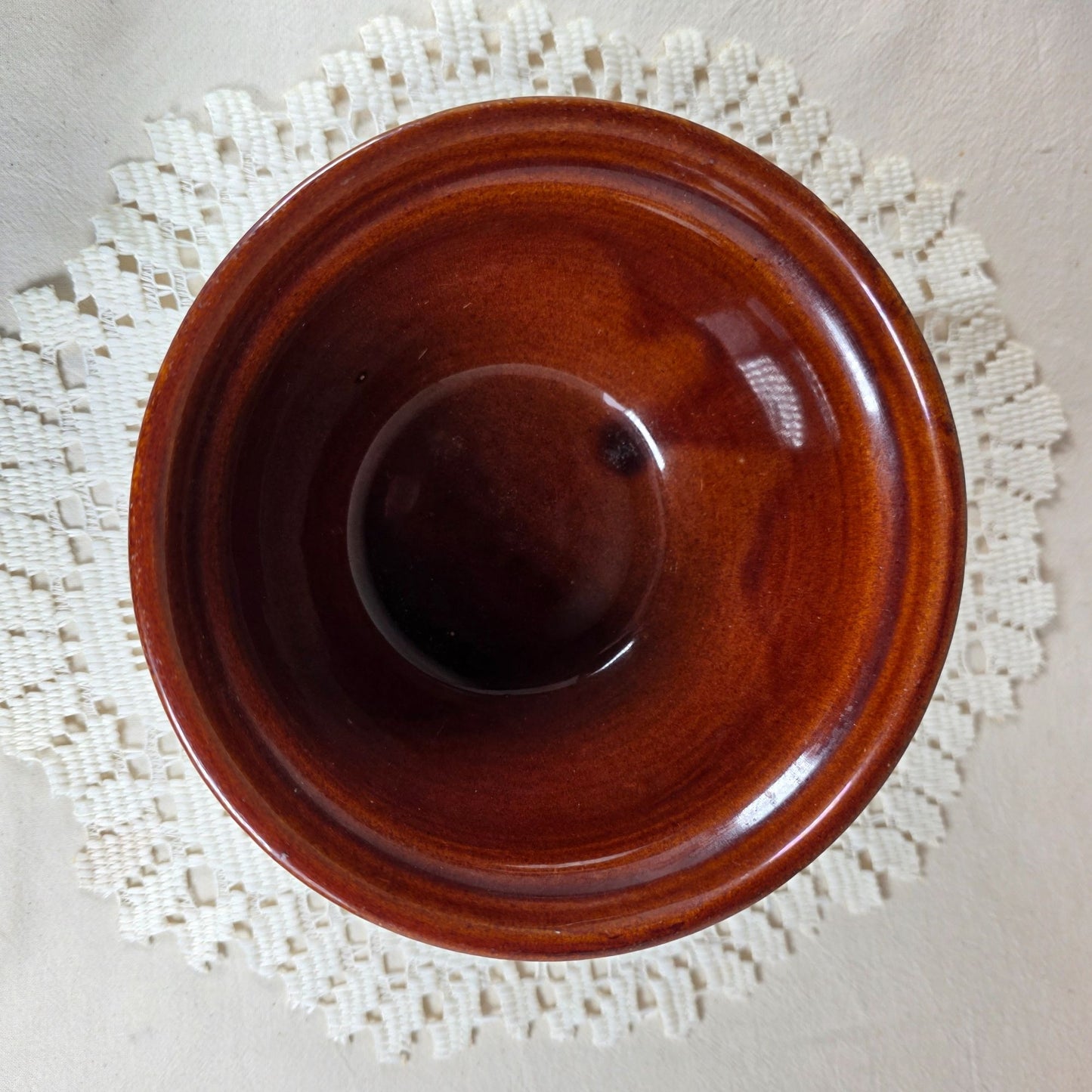 Vintage Brown Ribbed Mixing Bowl 6" Diameter 3 1/2" Tall Unmarked