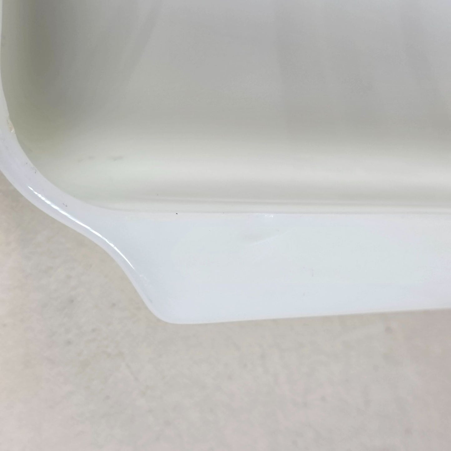 Fire King Garden Meadows Square Baking Dish 8"x8" Milk Glass With Green Floral Pattern