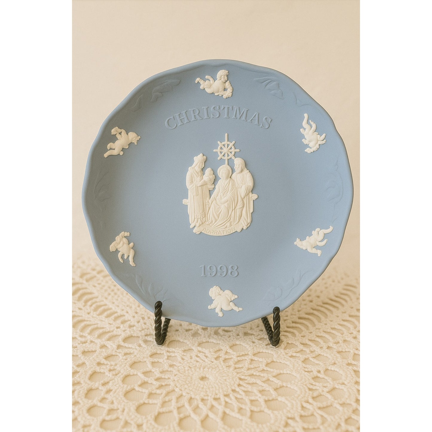 Wedgwood Jasperware Christmas Collector Plates Set of 4