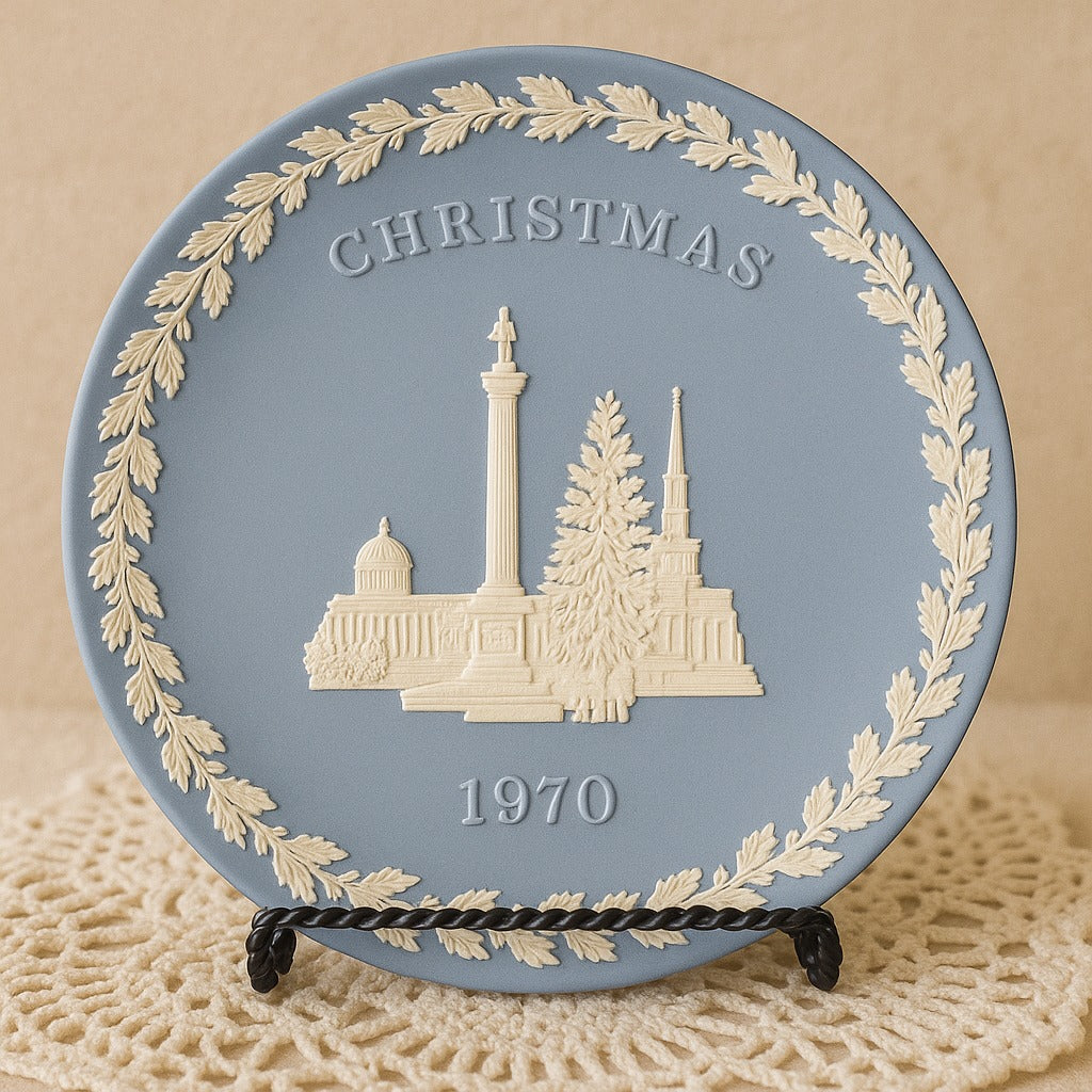 Wedgwood Jasperware Christmas Collector Plates Set of 4