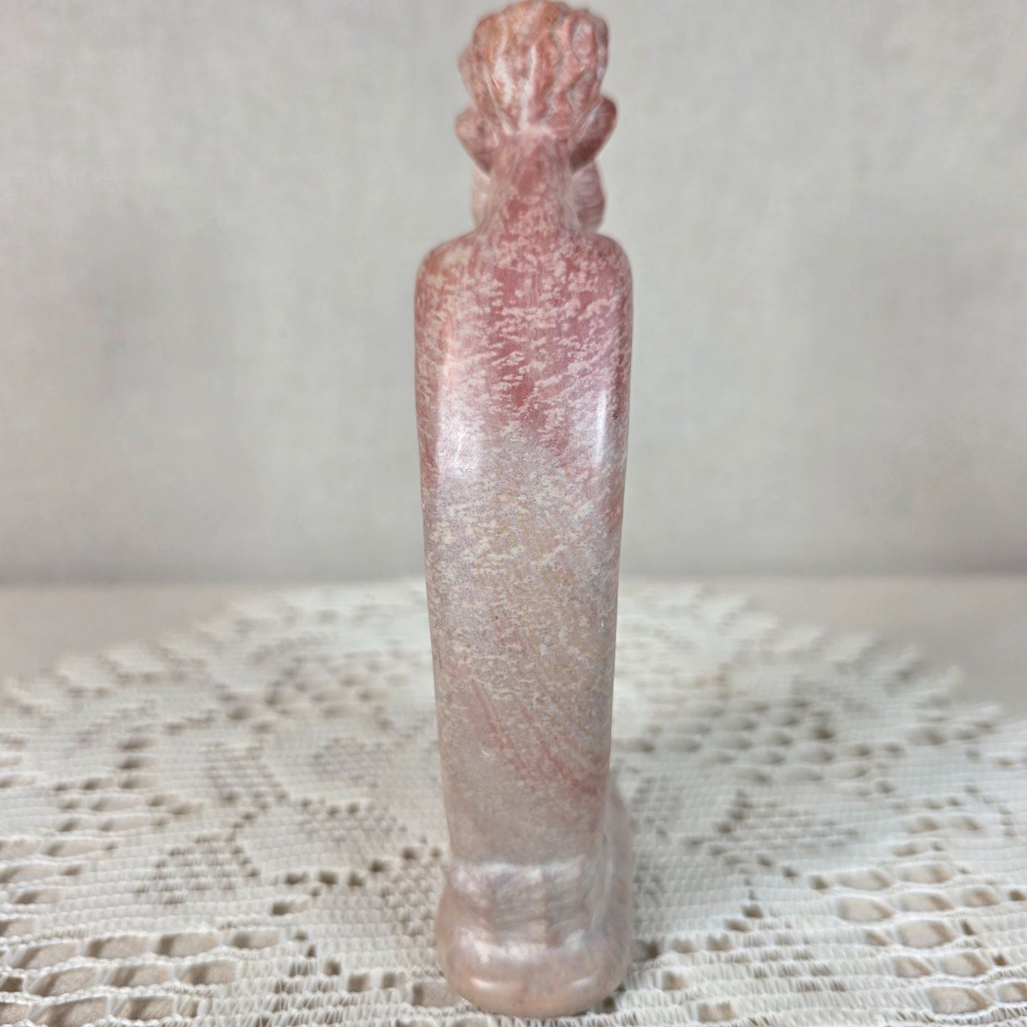 African Soapstone Carved Contemplative Sculpture Handmade In Kenya