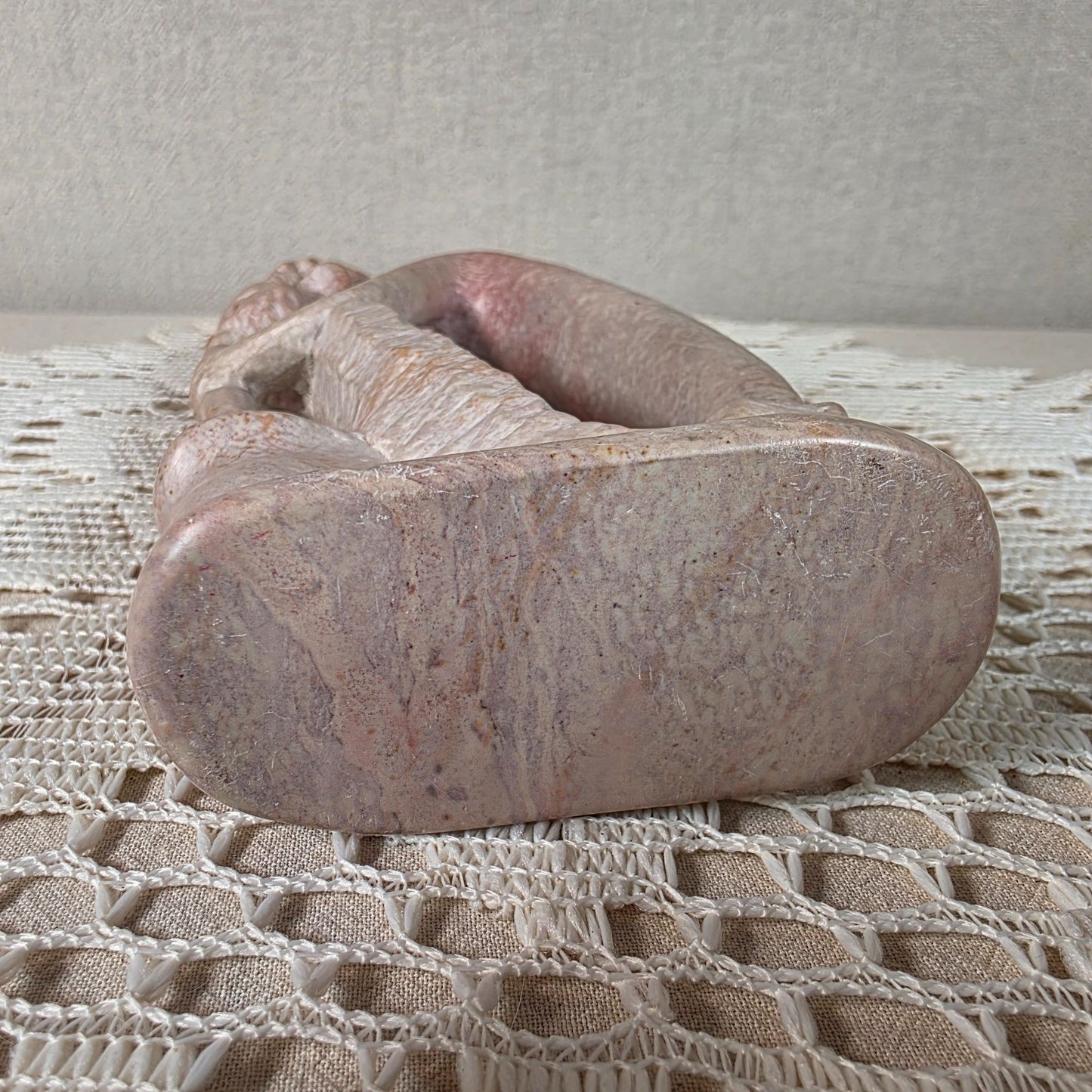 African Soapstone Carved Contemplative Sculpture Handmade In Kenya