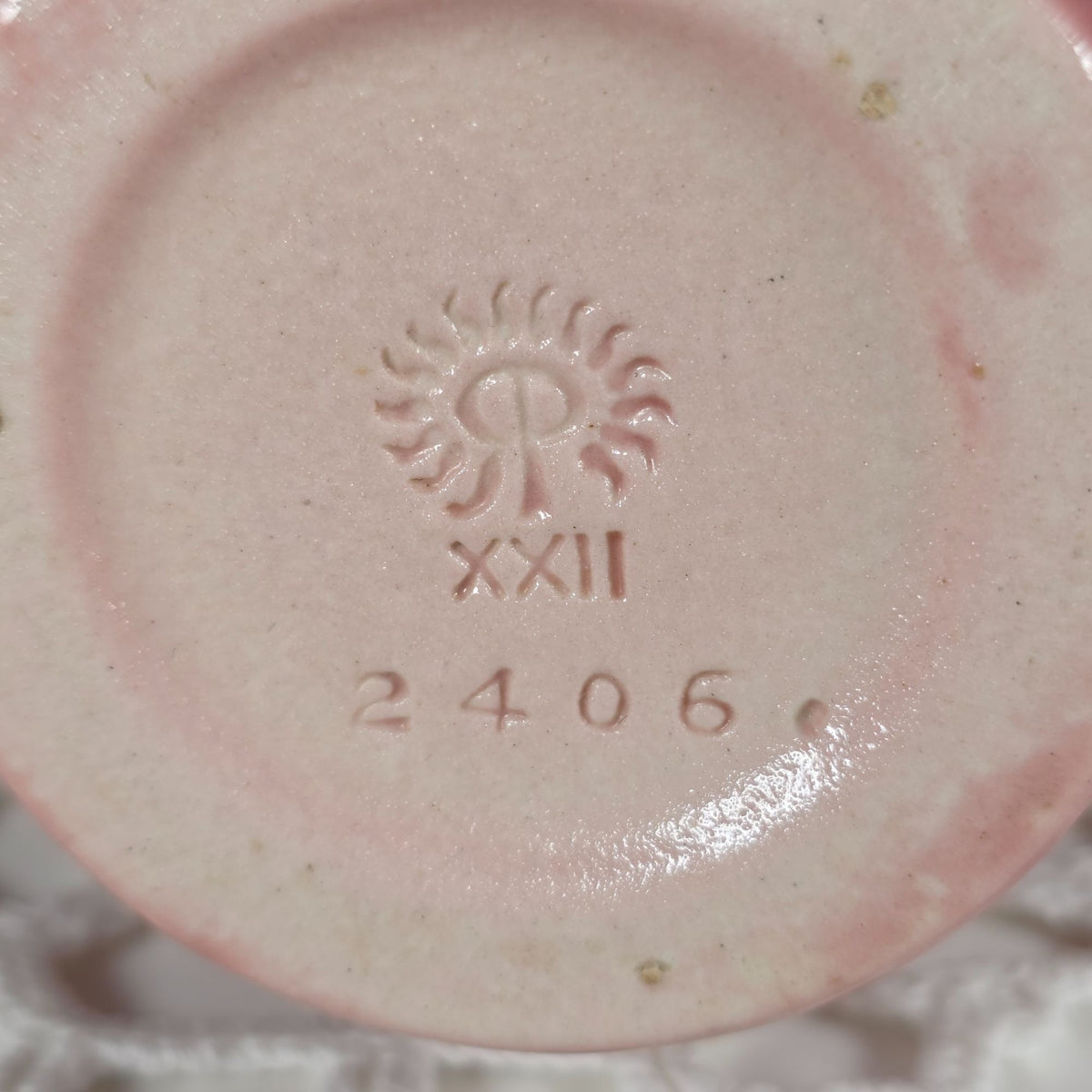 1922 Rookwood Pottery Vase #2406 Pink Green Matte Arts & Crafts Antique