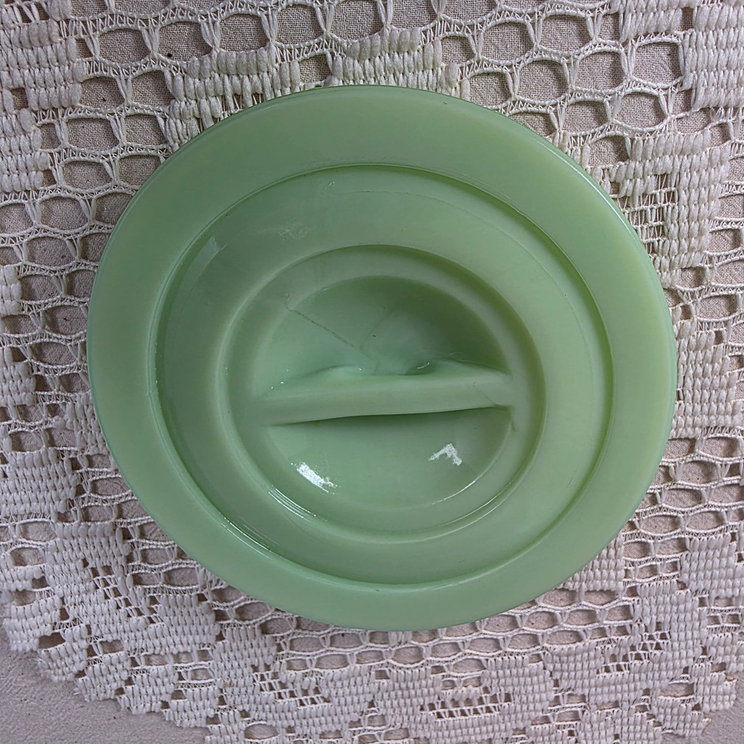 Vintage Jeannette Jadeite Lid ONLY For Drippings Jar 4 3/4"