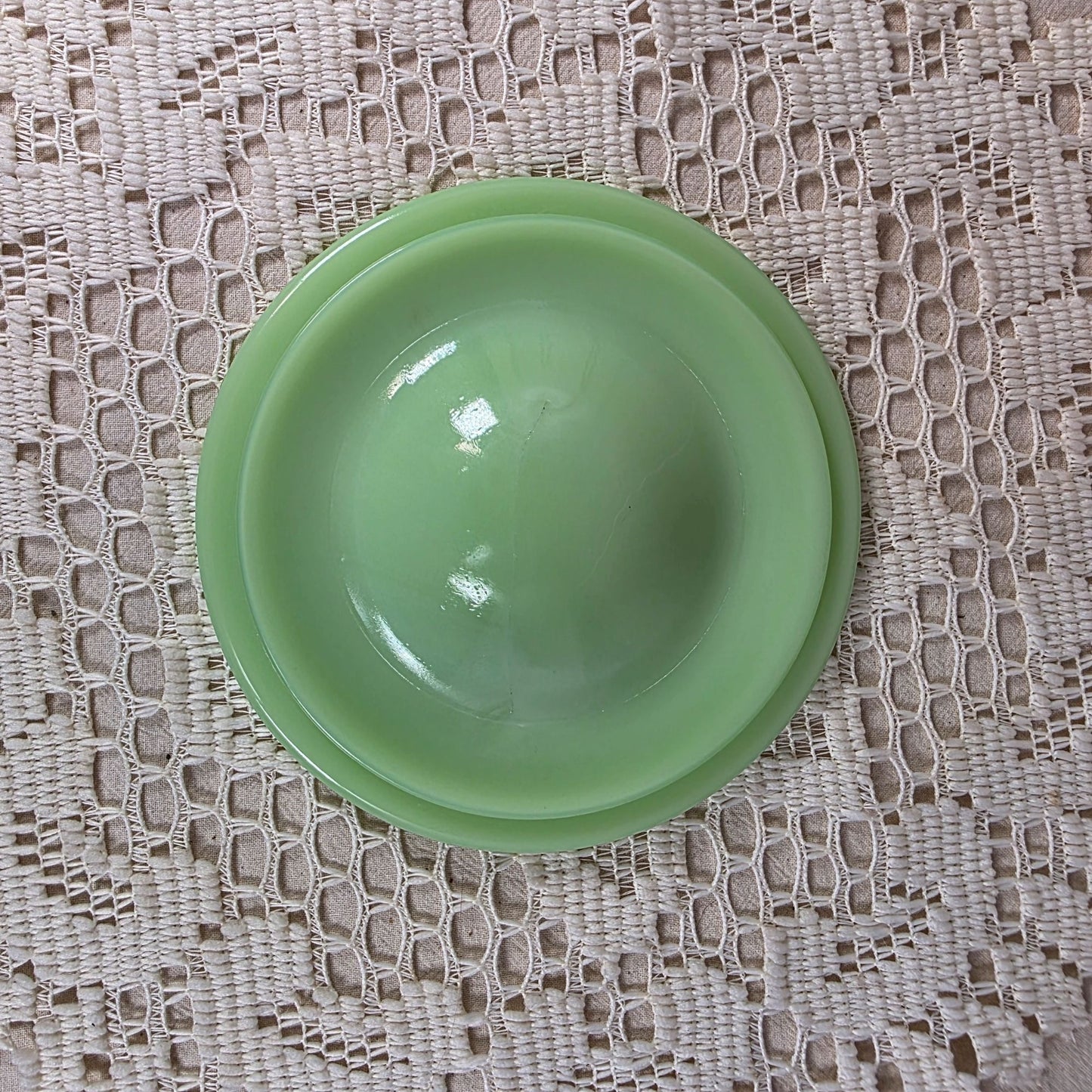 Vintage Jeannette Jadeite Lid ONLY For Drippings Jar 4 3/4"