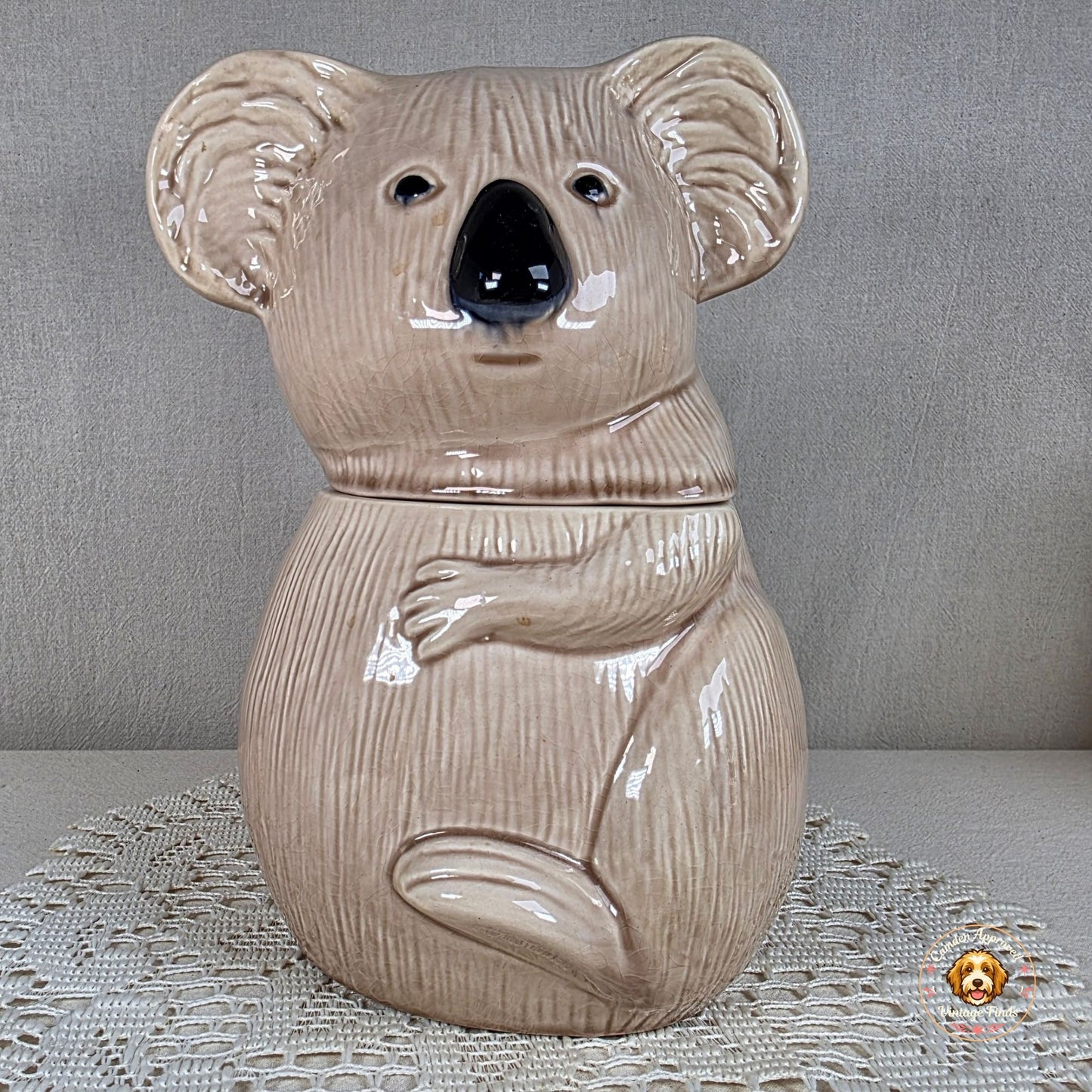 Vintage Koala Bear Cookie Jar CJ-93 USA California Pottery Beige 9"