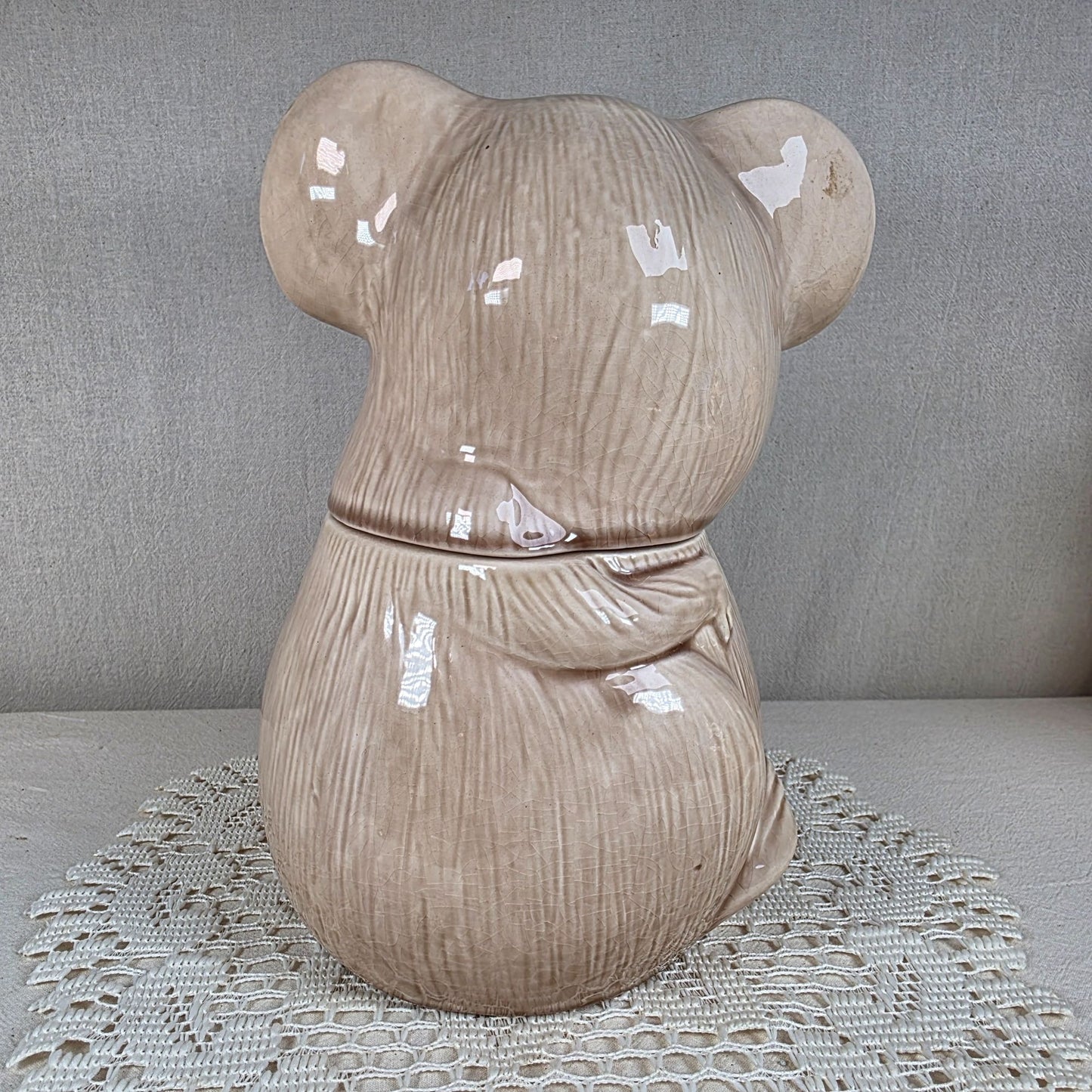 Vintage Koala Bear Cookie Jar CJ-93 USA California Pottery Beige 9"